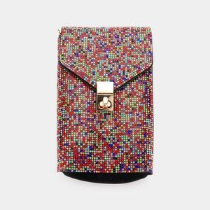 Rectangle MultiColored Rhinestone Crystal Purse Bling Formal Crossbody Bag